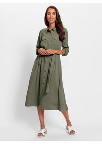 Heine Damen Hemdblusenkleid "Hemdblusenkleid", grün, Gr. 48, unifarben, 100% Lyocell, Kleider