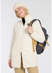 Jack Wolfskin Damen Fleecejacke "HIGH CURL COAT W", weiß, sportlich, Gr. M, Fleece, Obermaterial: 100% Polyester, Jacken, warmer Sherpa Fleecemantel