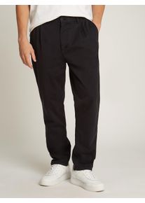 Tommy Jeans Herren Chinohose "TJM CASUAL ELASTICATED PANT", schwarz, casual, Gr. S, unifarben, Twill, Obermaterial: 97% Baumwolle, 3% Elasthan,