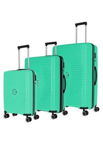 Travelite Trolleyset "ORBITA 4w S/M/L", grün, Polypropylen, unifarben, Koffer-Sets, Hartschalen-Koffer Kofferset Reiseset Handgepäck Aufgabegepäck