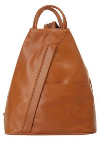 Samantha Look Cityrucksack, braun, Rindsleder, Leder, klassisch, Rucksäcke, echt Leder, Made in Italy