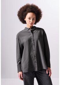 Damen Hemdbluse, grau, casual, Gr. 36, STREET ONE STUDIO, unifarben, Stoff, 88% Viskose, 12% Polyamid, Blusen, mit Knopfleiste