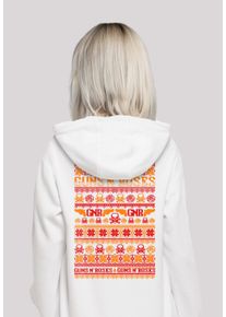 F4NT4STIC Damen Kapuzenpullover "Guns n' Roses Weihnachten Christmas", weiß, casual, Gr. XS, Obermaterial: 65% Baumwolle, 35% Polyester, Pullover,