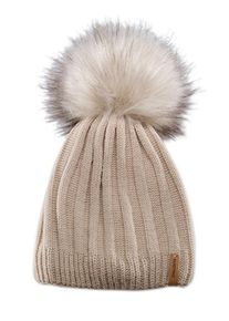 Chillouts Damen Bommelmütze "Lorena Hat", beige, klassisch,modisch,feminin, unifarben, Feinstrick, Materialmix, Mützen, mit abnehmbarem