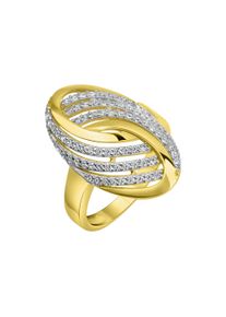 Diamonds by Ellen K. Damen Fingerring "585/- Gelbgold bicolor Zirkonia", 056 (17,8), Gold, bunt, FASCINATION BY ELLEN K., Gold, Fingerringe