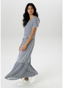 Damen Sommerkleid, blau, Gr. 48, Aniston SELECTED, gestreift, Single Jersey, Jersey, Obermaterial: 95% Viskose, 5% Elasthan, Kleider, im gestreiften