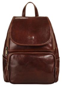 Pike PIKÉ Cityrucksack, braun, Rindsleder, Leder, unifarben, klassisch, Rucksäcke, echt Leder, Made in Italy