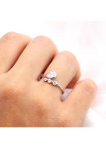 ZEEme Damen Fingerring "Silber 925 rhodiniert mit Zirkonia weiß", 058 (18,5), Silber 925 (Sterlingsilber), weiß, Silber 925 (Sterlingsilber),