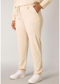 Damen Sweathose "BAS-YOANNA", beige, casual, Gr. 50, Base Level Curvy, Sweatware, Obermaterial: 60% Viskose, 35% Polyamid, 5% Elasthan, Hosen