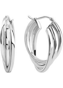 Firetti Damen Paar Creolen "Schmuck Geschenk Silber 925 Ohrschmuck Ohrringe mehrreihige Optik", Silber 925 (Sterlingsilber), silber, Silber 925