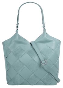 Samantha Look Damen Shopper, blau, Leder, Taschen, echt Leder, Made in Italy