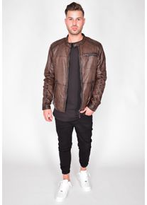 Mustang Herren Lederjacke "31020238", braun, Gr. XL, Obermaterial: 100% Leder, Lamm / Innenfutter oben: 60% Baumwolle, 40% Polyester / Innenfutter