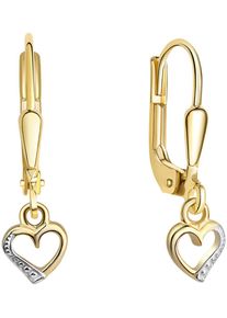 Firetti Damen Paar Ohrhänger "Schmuck Geschenk Gold 375 Ohrschmuck Ohrring Herz", Gelbgold 375, gold, Gelbgold 375, Ohrringe