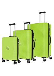 Travelite Trolleyset "ORBITA 4w S/M/L", grün, Polypropylen, unifarben, Koffer-Sets, Hartschalen-Koffer Kofferset Reiseset Handgepäck Aufgabegepäck