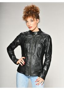 Mustang Damen Lederjacke "Blanche", schwarz, Gr. S, 100% Leder, Schaf, Jacken