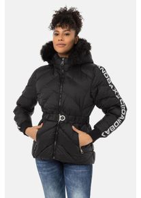 Cipo & Baxx CIPO & BAXX Damen Winterjacke "Jacken", schwarz, casual, Gr. S, unifarben, 100% Polyester, Jacken, mit Gürtel, WM133