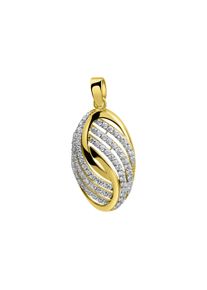 Diamonds by Ellen K. Damen Ketten-Anhänger "585/- Gelbgold bicolor Zirkonia", ONE-SIZE, Gold, 2,3 g, bunt, FASCINATION BY ELLEN K., Gold, Schmuckanhänger