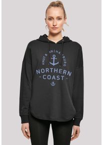 F4NT4STIC Damen Kapuzenpullover "Nordsee Knut & Jan Hamburg", schwarz, casual, Gr. L, Obermaterial: 100% Baumwolle, Pullover, Print