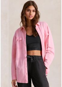 Buffalo Damen Blusenshirt, Gr. 32, pink, Obermaterial: 100% Baumwolle, used, unifarben, casual, Shirts, Loungeshirt im Used-Look, Loungewear