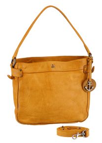 Harbour 2nd Damen Hobo "Luisa", gelb, Leder, washed, Taschen, Henkeltasche Umhängetasche Handtasche Damen
