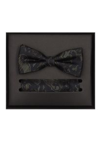 Venti Herren Fliege "Venti Set aus Fliege und Einstecktuch gemustert", grün, 100% Seide, Fliegen