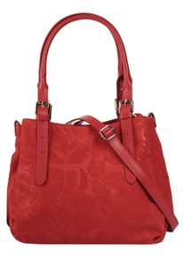 Samantha Look Damen Henkeltasche, rot, Leder, unifarben, Taschen, echt Leder, Made in Italy