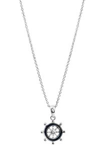 Firetti Damen Kette mit Anhänger "Schmuck Geschenk Silber 925 Halsschmuck Halskette Ankerkette Steuerrad", Silber 925 (Sterlingsilber), L: 45cm B: