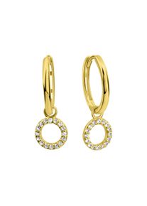 Diamonds by Ellen K. Damen Paar Creolen "585/- Gelbgold Weißtopas", ONE-SIZE, Gold, gelb, FASCINATION BY ELLEN K., Gold, Ohrringe
