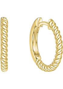 Firetti Damen Paar Creolen "Schmuck Geschenk Gold 375 Ohrschmuck Ohrringe gedreht", Gelbgold 375, gold, Gelbgold 375, Ohrringe