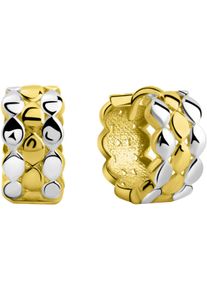 Firetti Damen Paar Creolen "Schmuck Geschenk Gold 375 Ohrschmuck Ohrringe bicolor", Gelbgold 375, gold, Gelbgold 375, Ohrringe