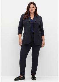 Große Größen Schmale gepflegte Hose mit Teilgummibund Gr. 58 blau von sheego für Damen