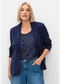 Große Größen Kurzer, taillierter Blazer mit 1-Knopf-Verschluss Gr. 46 blau von sheego für Damen