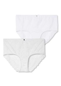 Große Größen Doppelpack Slips mit Spitze und Shaping-Effekt Gr. 52/54 weiß/weiß von sheego für Damen