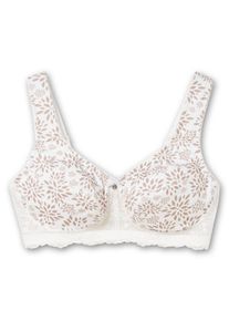Große Größen BH ohne Bügel mit Spitzenbesatz und Mesh-Innenfutter Gr. 85E beige von sheego für Damen