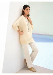 Heine Damen Rundhalspullover "Pullover"vanille, ecru, meliert, Gr. 36, unifarben, 50% Viskose, 28% Polyester, 22% Polyamid, Pullover