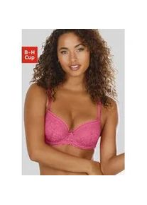 Schalen-BH Lascana "Luciana", Damen, Gr. 70, Cup C, pink, Spitze, , BHs Schalen-BH, aus zarter Spitze, Dessous