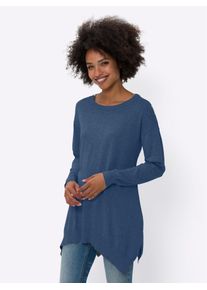 Heine Damen Strickpullover "Pullover", blau, Gr. 46, unifarben, 100% Baumwolle, Pullover