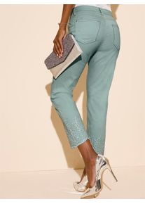 CRÉATION L CREATION L Damen 5-Pocket-Jeans, grün, Gr. 19, unifarben, 63% Baumwolle, 35% Lyocell, 2% Elasthan, Jeans