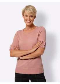 Classic Basics Damen Kurzarmpullover "Kurzarm-Pullover", rosa, Gr. 40, unifarben, 100% Polyacryl, Pullover