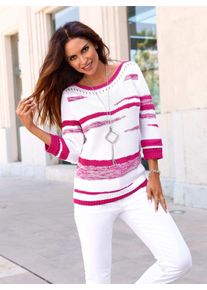 CRÉATION L CREATION L Damen 3/4 Arm-Pullover "Pullover", bunt, Gr. 38, gemustert, 50% Baumwolle, 50% Polyacryl, Pullover