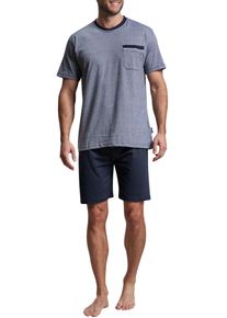 Götzburg GÖTZBURG Herren Shorty "Upper West", Gr. 52, blau, Single Jersey, Obermaterial: 60% Baumwolle, 40% Polyester, meliert, mehrfarbig, klassisch,