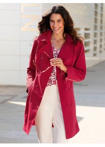 Inspirationen Damen Trenchcoat, rot, Gr. 38, unifarben, unifarben mit Farbeinsatz, unifarben mit Farbeinsätzen, 64% Baumwolle, 36% Polyamid, Mäntel