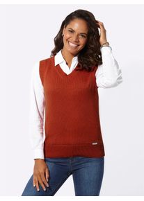 Casual Looks Damen Pullunder "Pullunder", rot, Gr. 38, unifarben, 50% Baumwolle, 50% Polyacryl, Pullover