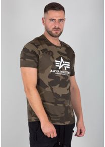 Herren T-Shirt "Basic T-Shirt", grün, modisch, Gr. S, Alpha Industries, bedruckt, Single Jersey, Obermaterial: 100% Baumwolle, Shirts
