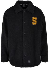 Herren Winterjacke "Starter Black Label Herren Starter Sherpa Shirt Jacket", schwarz, klassisch, Gr. L, STARTER Black Label, unifarben, 100%
