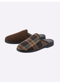 CLASSIC Herren Pantoffel, Gr. 40, braun, Textil, Basic, Schuhe