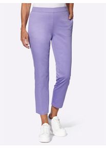 Casual Looks Damen 7/8-Hose, lila, Gr. 38, unifarben, 97% Baumwolle, 3% Elasthan, Hosen