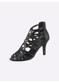 Heine Damen Sandalette, Gr. 40, schwarz, Synthetik, modisch, Schuhe
