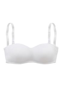 Lascana Damen T-Shirt-BH, Gr. 80, weiß, Microtouch, Obermaterial: 85% Polyamid, 15% Elasthan, Basic, BHs, ohne Schale mit abnehmbaren Trägern, Basic