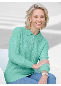 Classic Basics Damen Polokragenpullover "Pullover", blau, Gr. 40, unifarben, 100% Polyacryl, Pullover